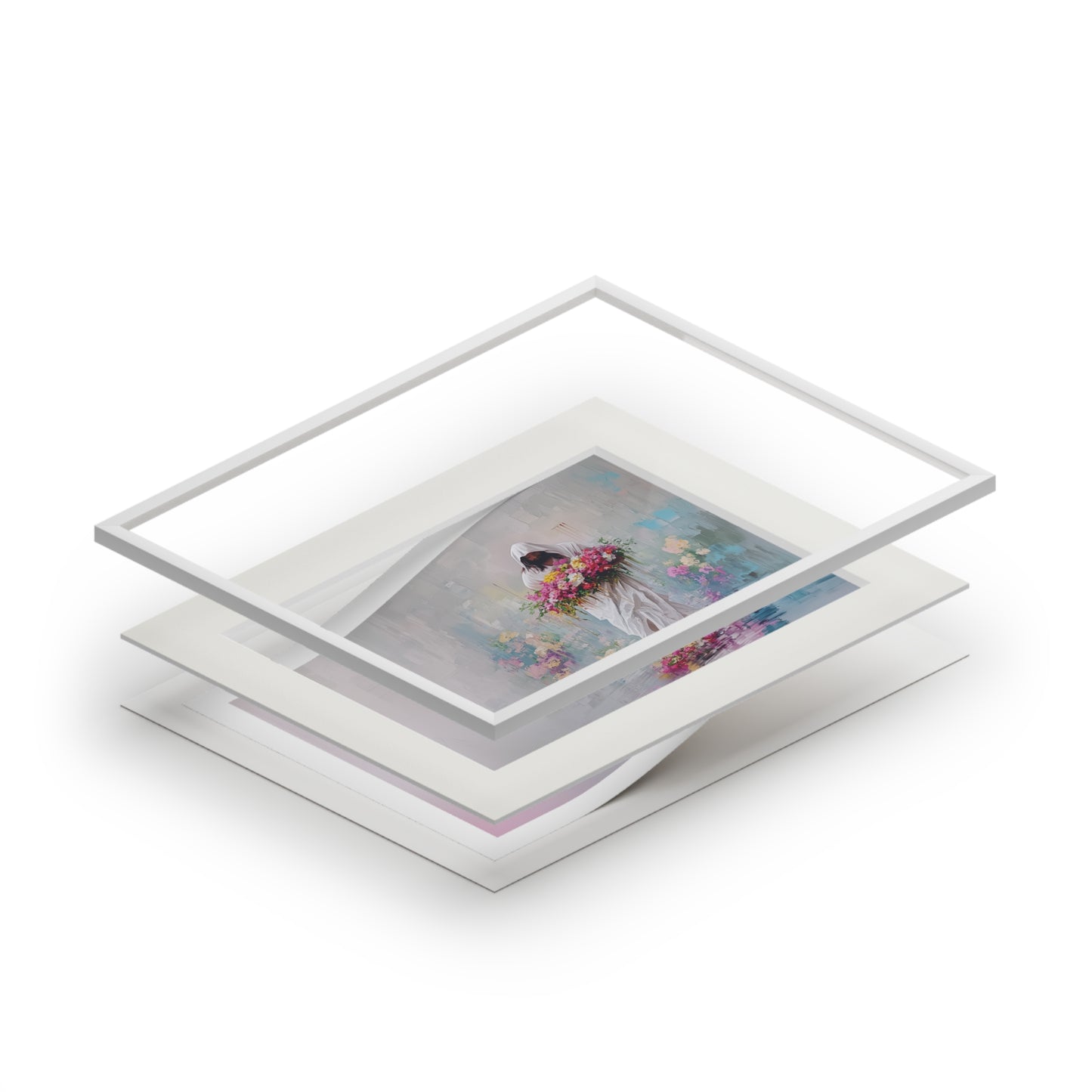 WALKING ON FLORAL WATERS Fine Art Prints (Passepartout Paper Frame)