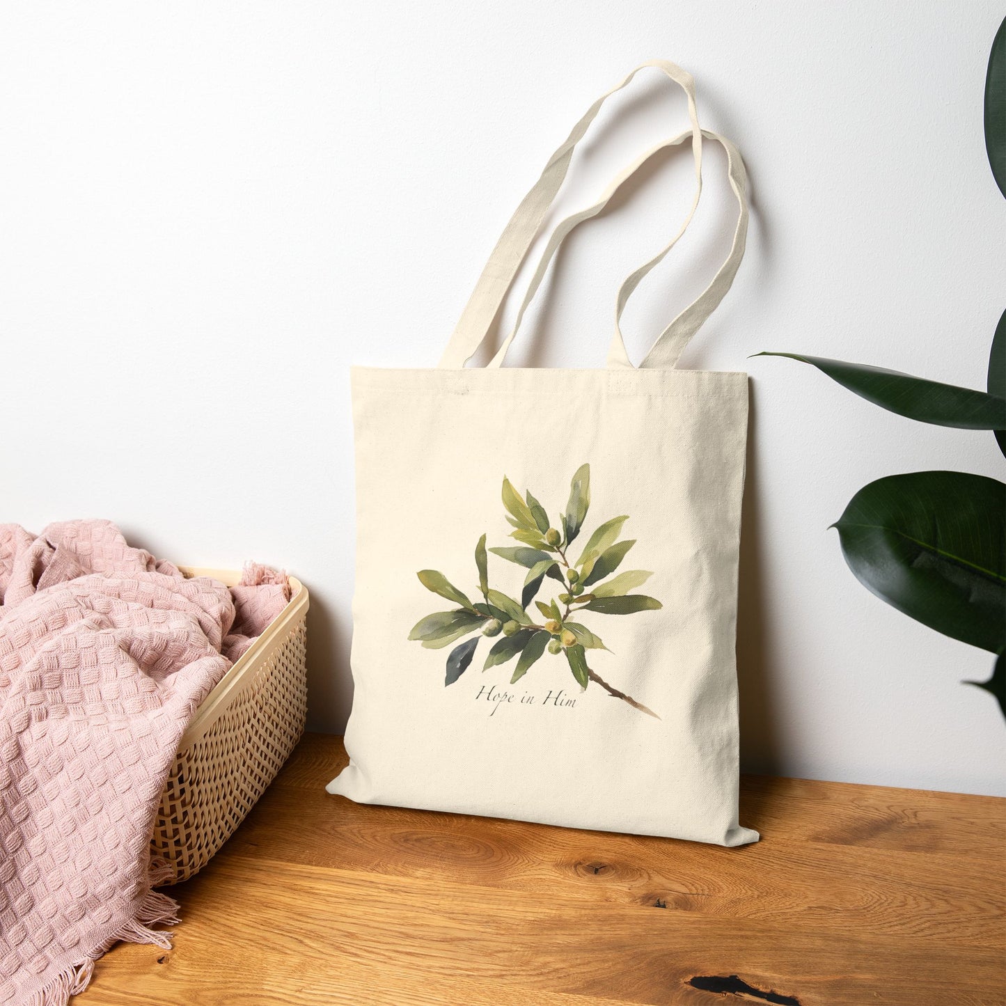 HOPE IN HIM Cotton Canvas Tote Bag