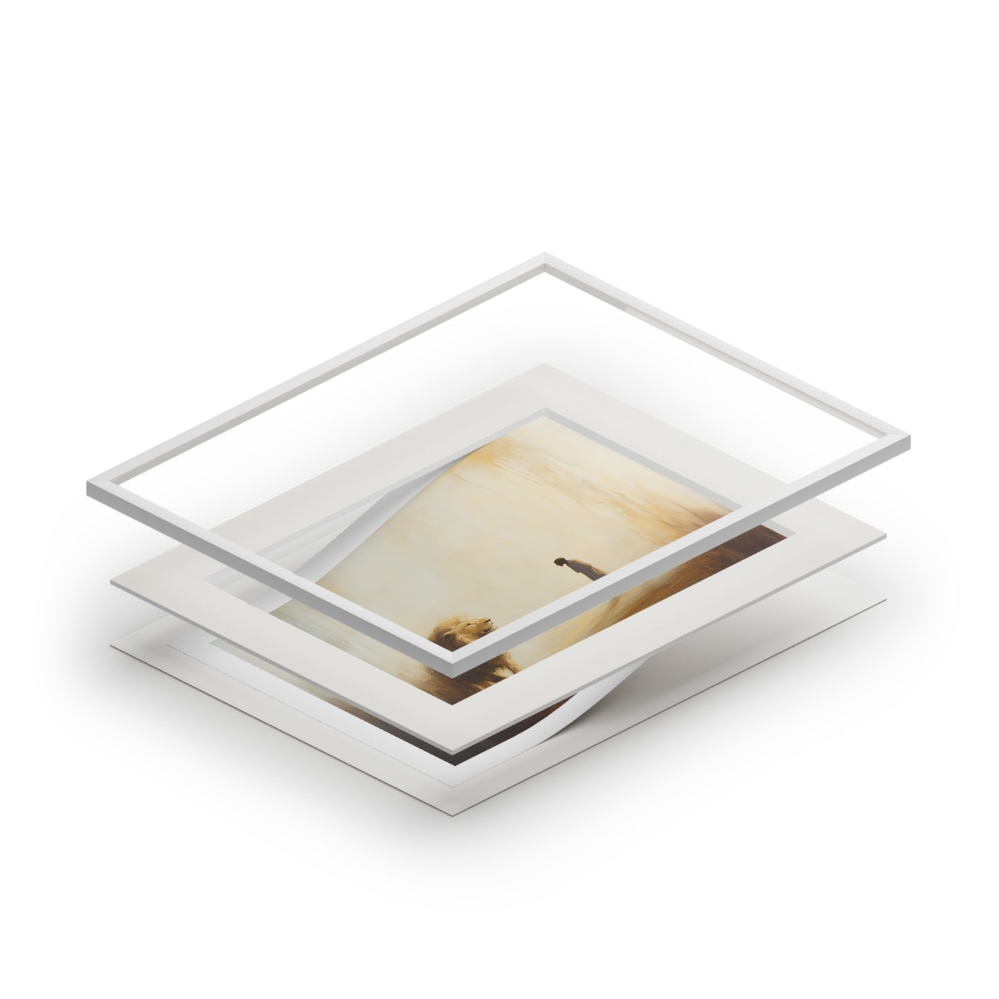 DANIEL AND THE LION Fine Art Prints (Passepartout Paper Frame)