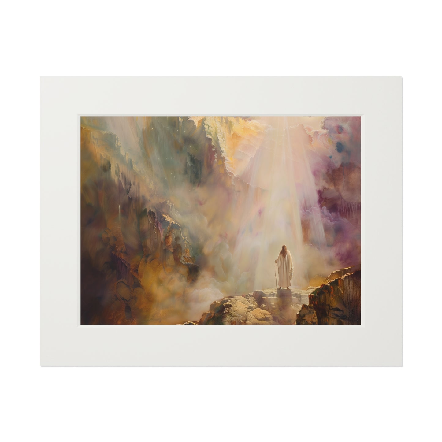 MOSES ON MOUNT SINAI Fine Art Prints (Passepartout Paper Frame)