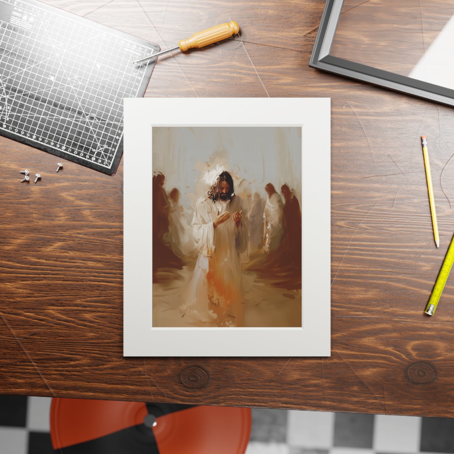 GRACE ANOINTING Art Prints (Passepartout Paper Frame)