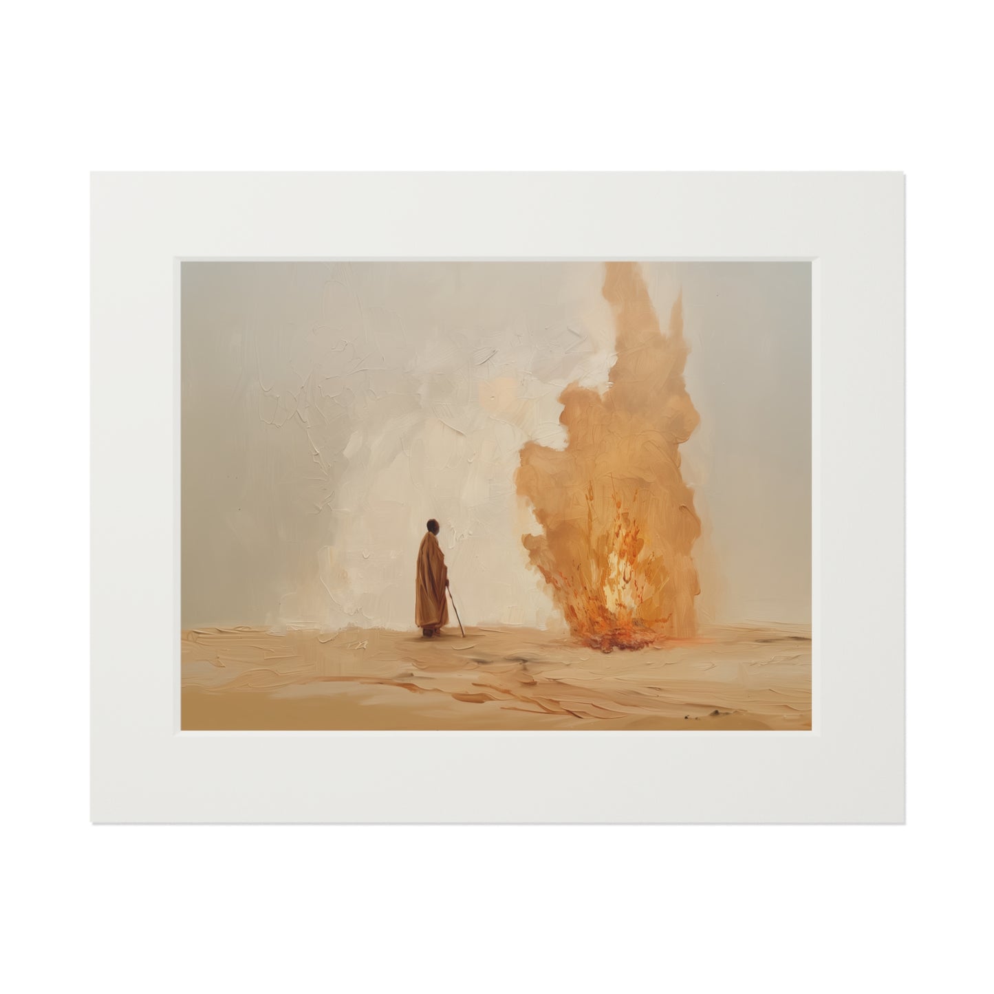MOSES AND THE BURNING BUSH Fine Art Print (Passepartout Paper Frame)