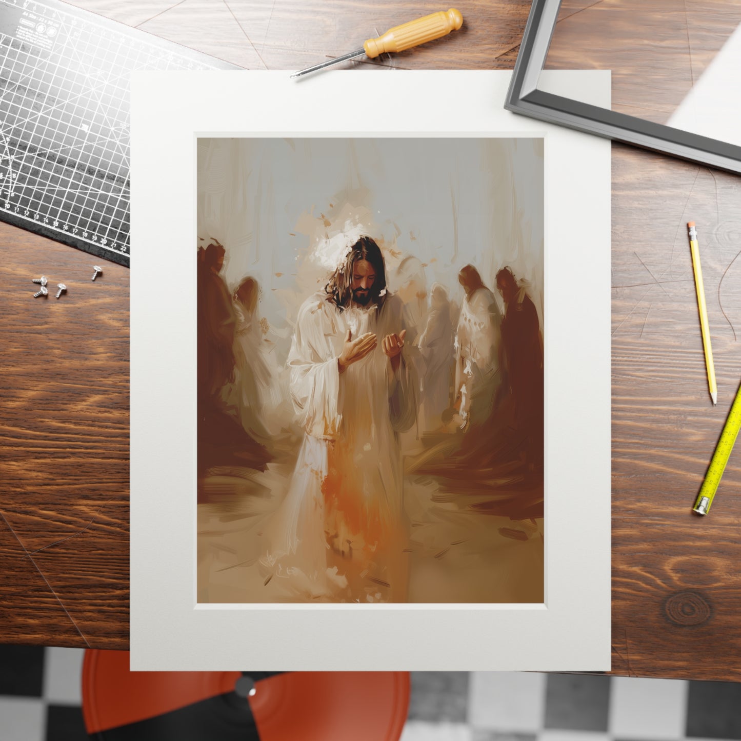 GRACE ANOINTING Art Prints (Passepartout Paper Frame)