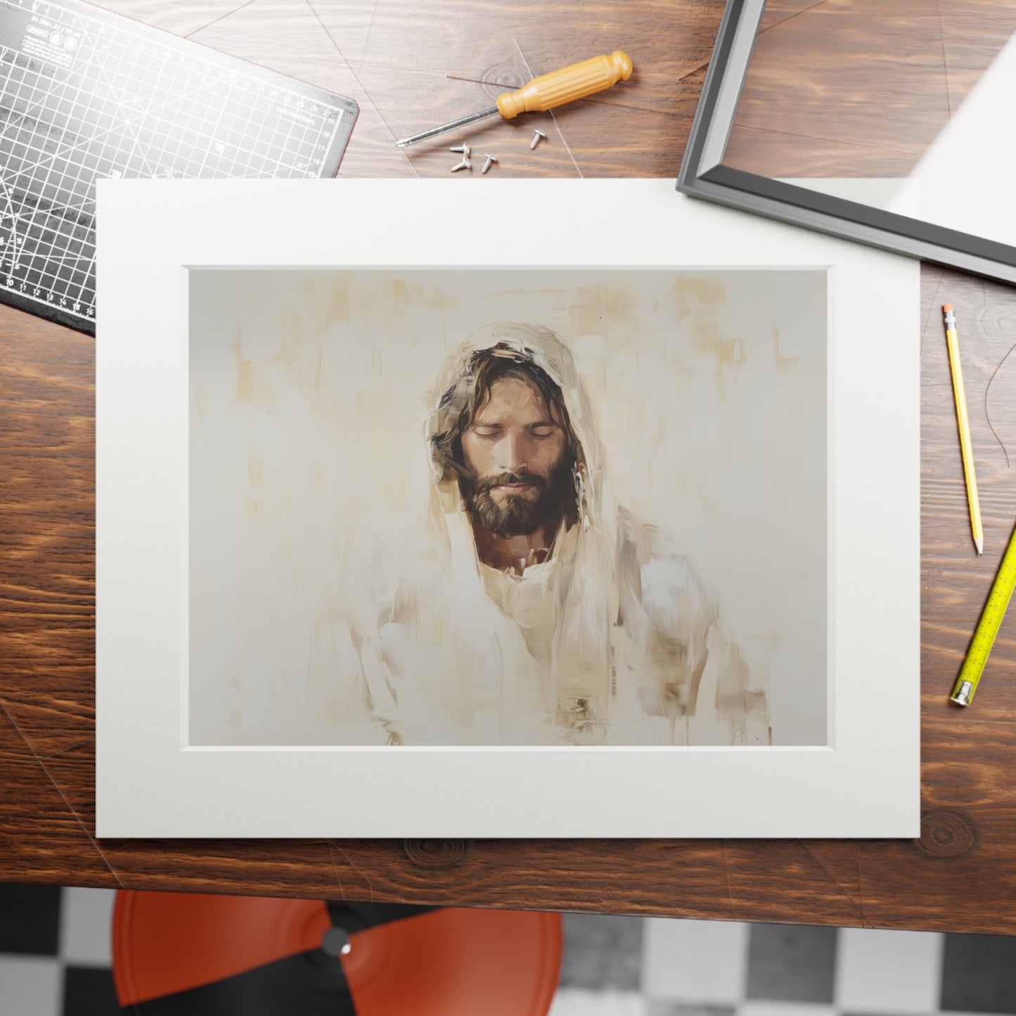HOLY JESUS Fine Art Prints (Passepartout Paper Frame)