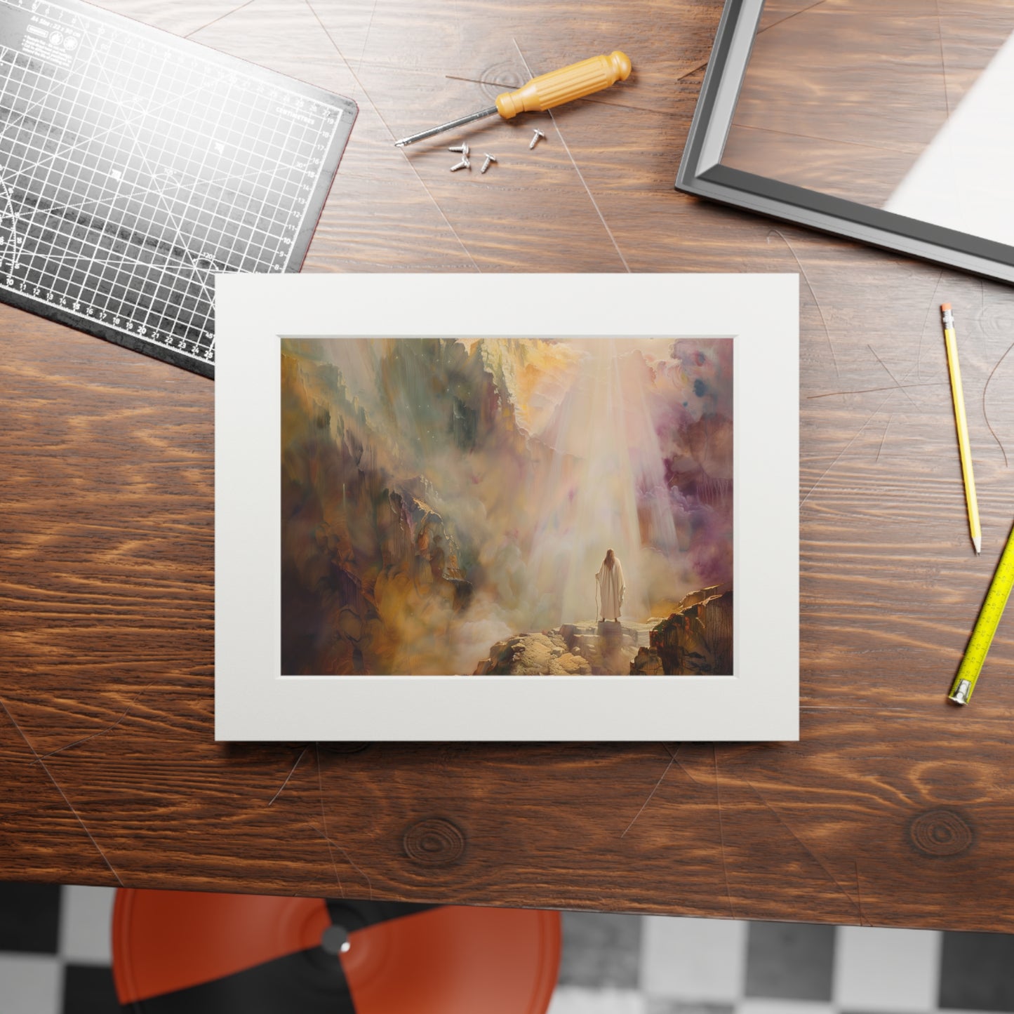 MOSES ON MOUNT SINAI Fine Art Prints (Passepartout Paper Frame)