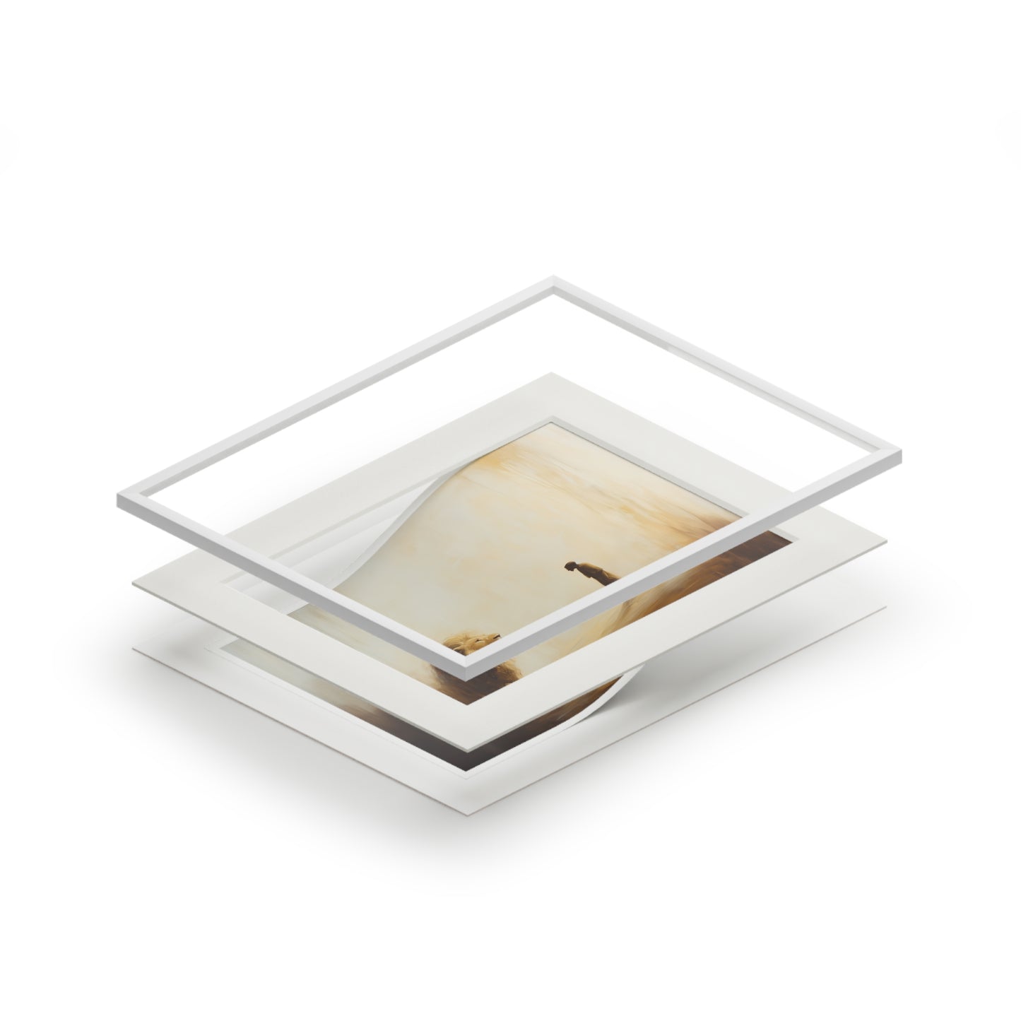DANIEL AND THE LION Fine Art Prints (Passepartout Paper Frame)
