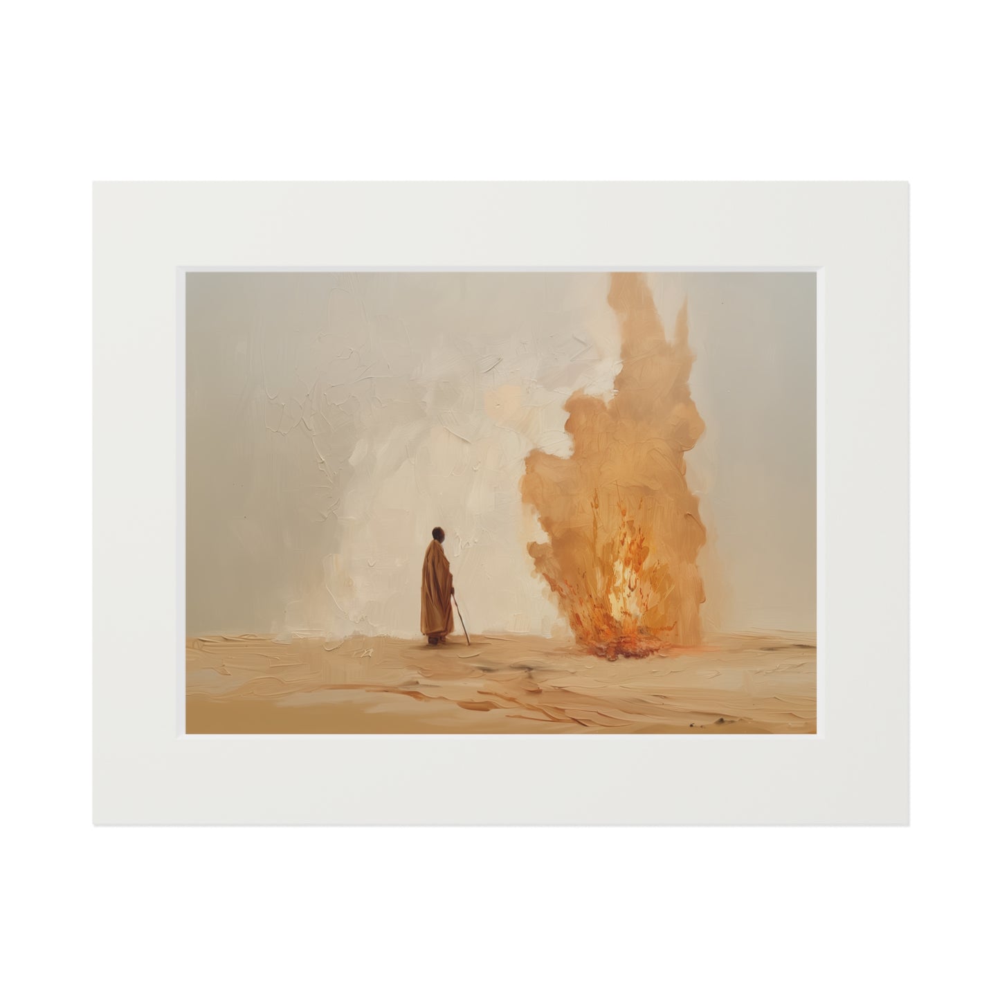 MOSES AND THE BURNING BUSH Fine Art Print (Passepartout Paper Frame)