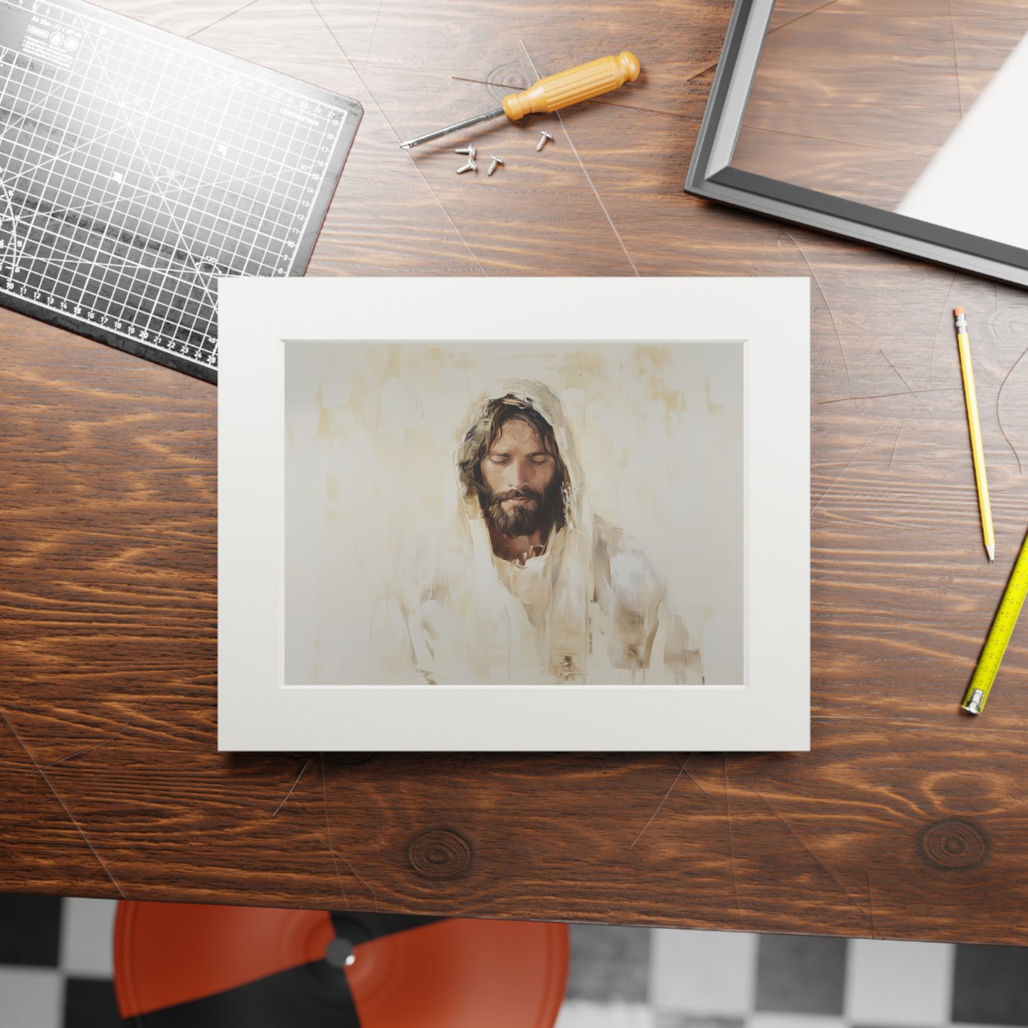 HOLY JESUS Fine Art Prints (Passepartout Paper Frame)