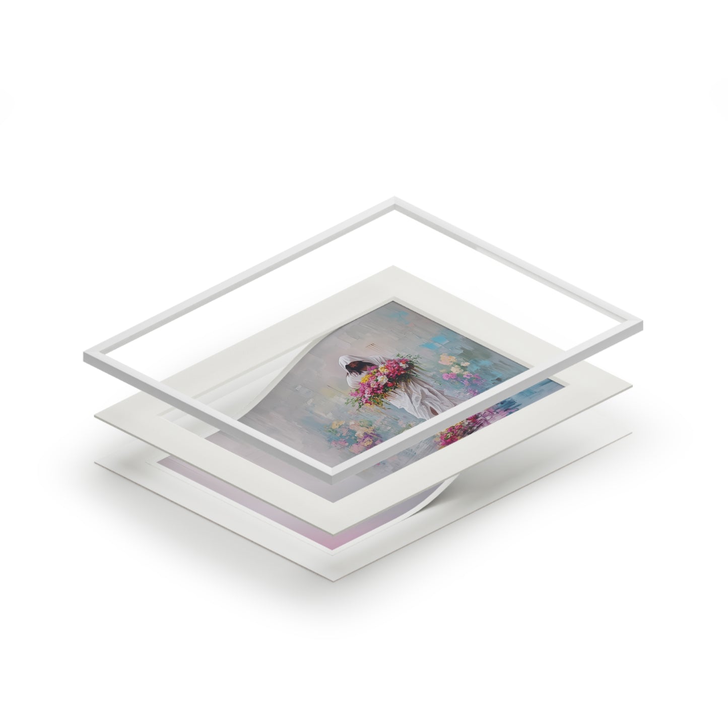 WALKING ON FLORAL WATERS Fine Art Prints (Passepartout Paper Frame)