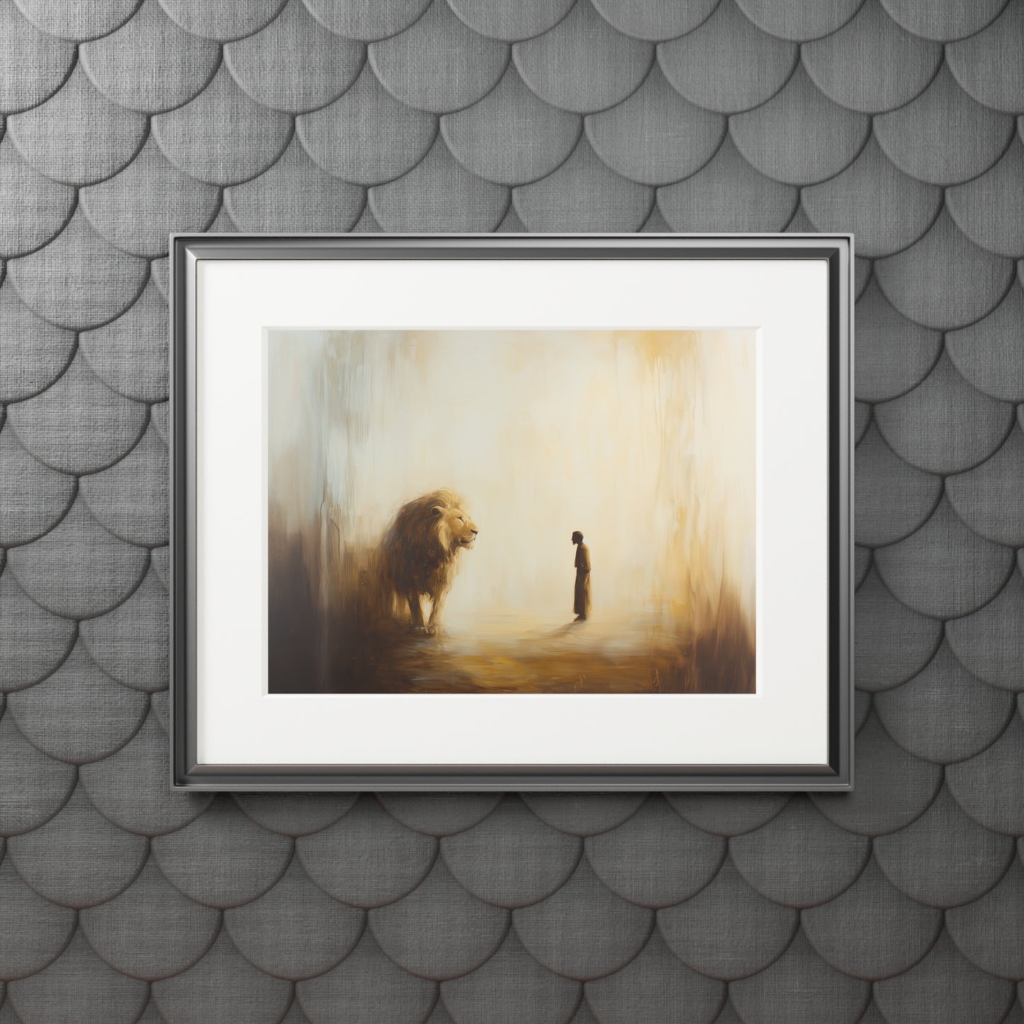 DANIEL AND THE LION Fine Art Prints (Passepartout Paper Frame)