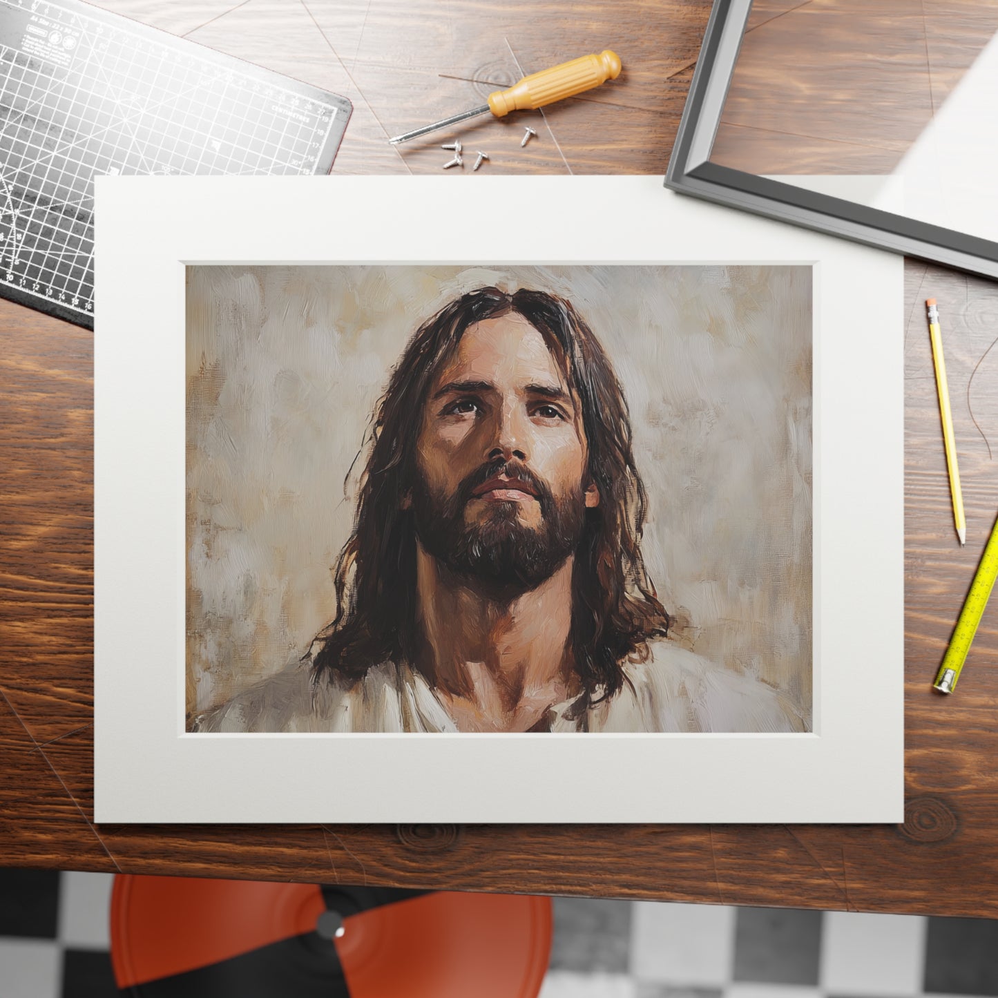 JESUS Fine Art Prints (Passepartout Paper Frame)