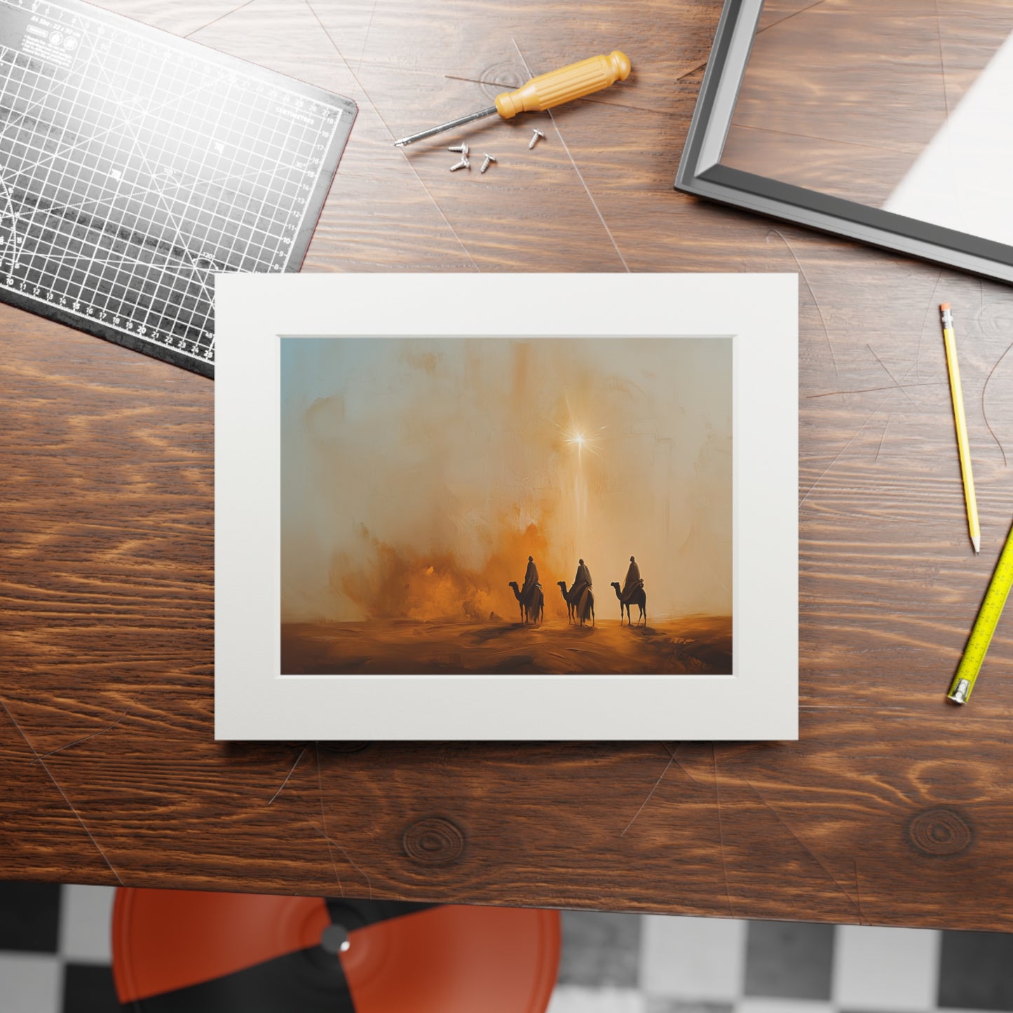 STAR OF BETHLEHEM Fine Art Print (Passepartout Paper Frame)