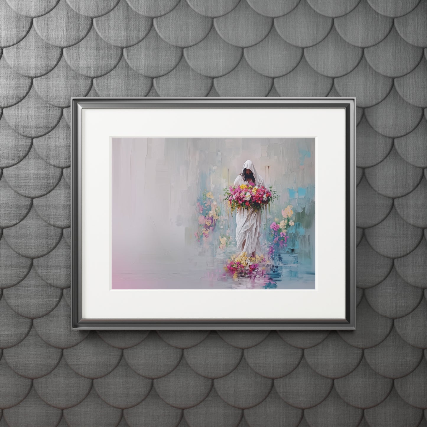 WALKING ON FLORAL WATERS Fine Art Prints (Passepartout Paper Frame)