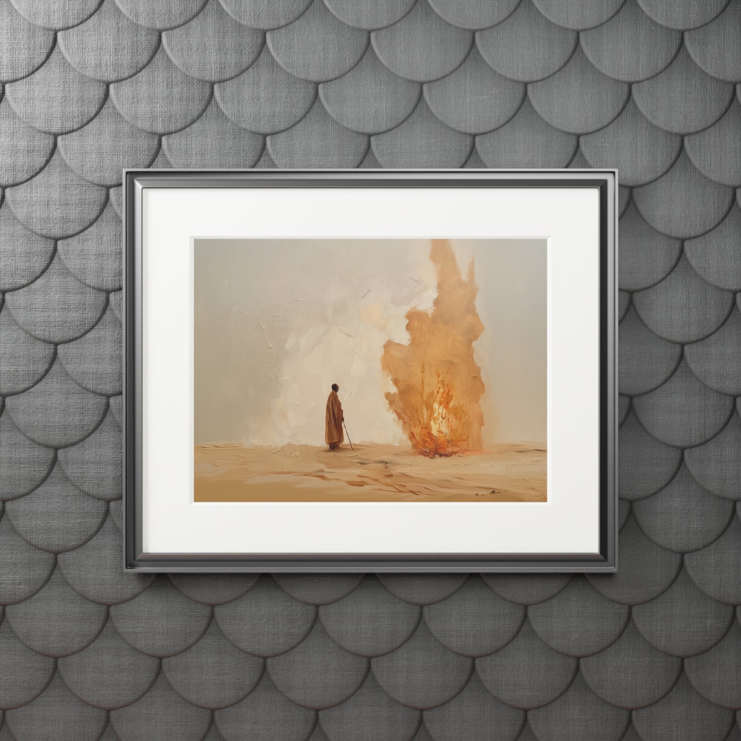 MOSES AND THE BURNING BUSH Fine Art Print (Passepartout Paper Frame)