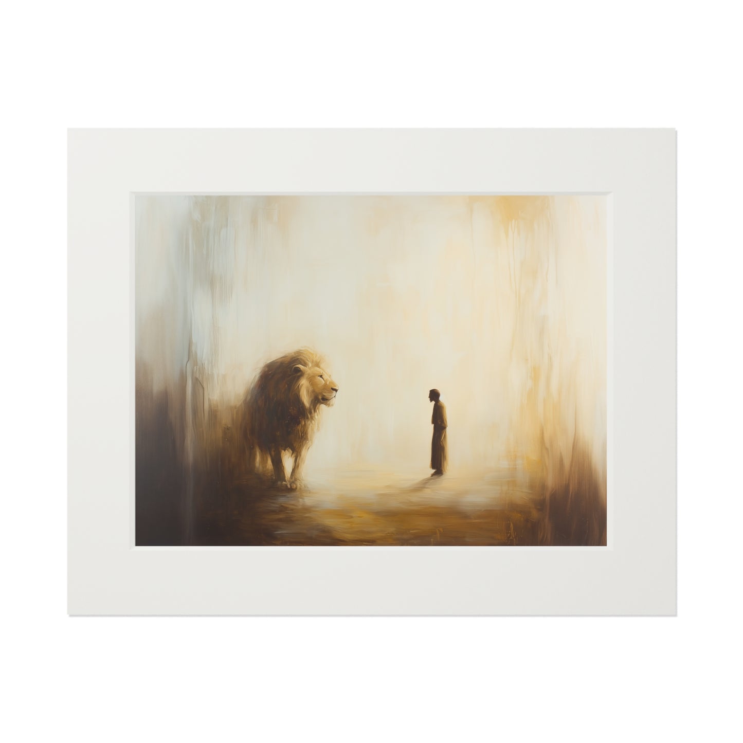 DANIEL AND THE LION Fine Art Prints (Passepartout Paper Frame)