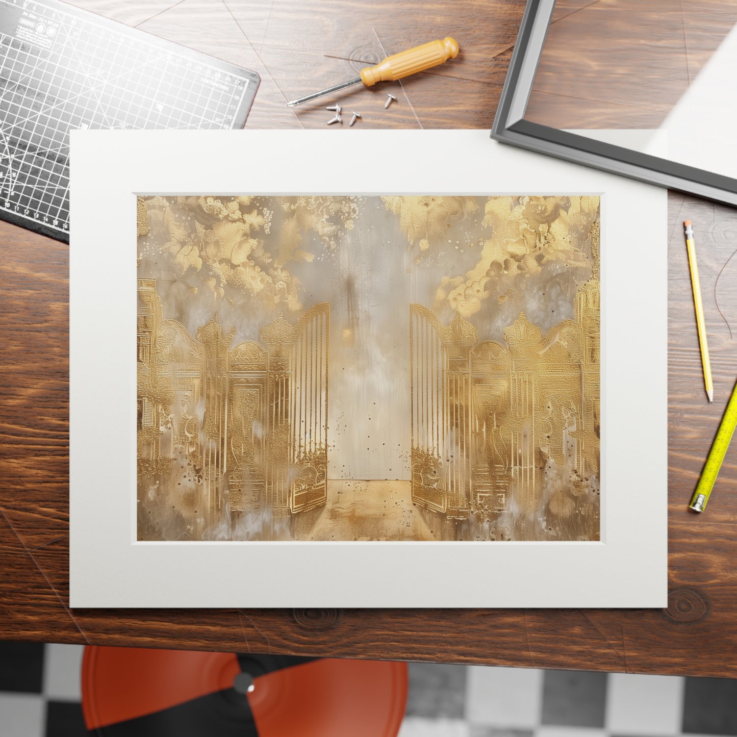 GOLDEN GATES Fine Art Print (Passepartout Paper Frame)