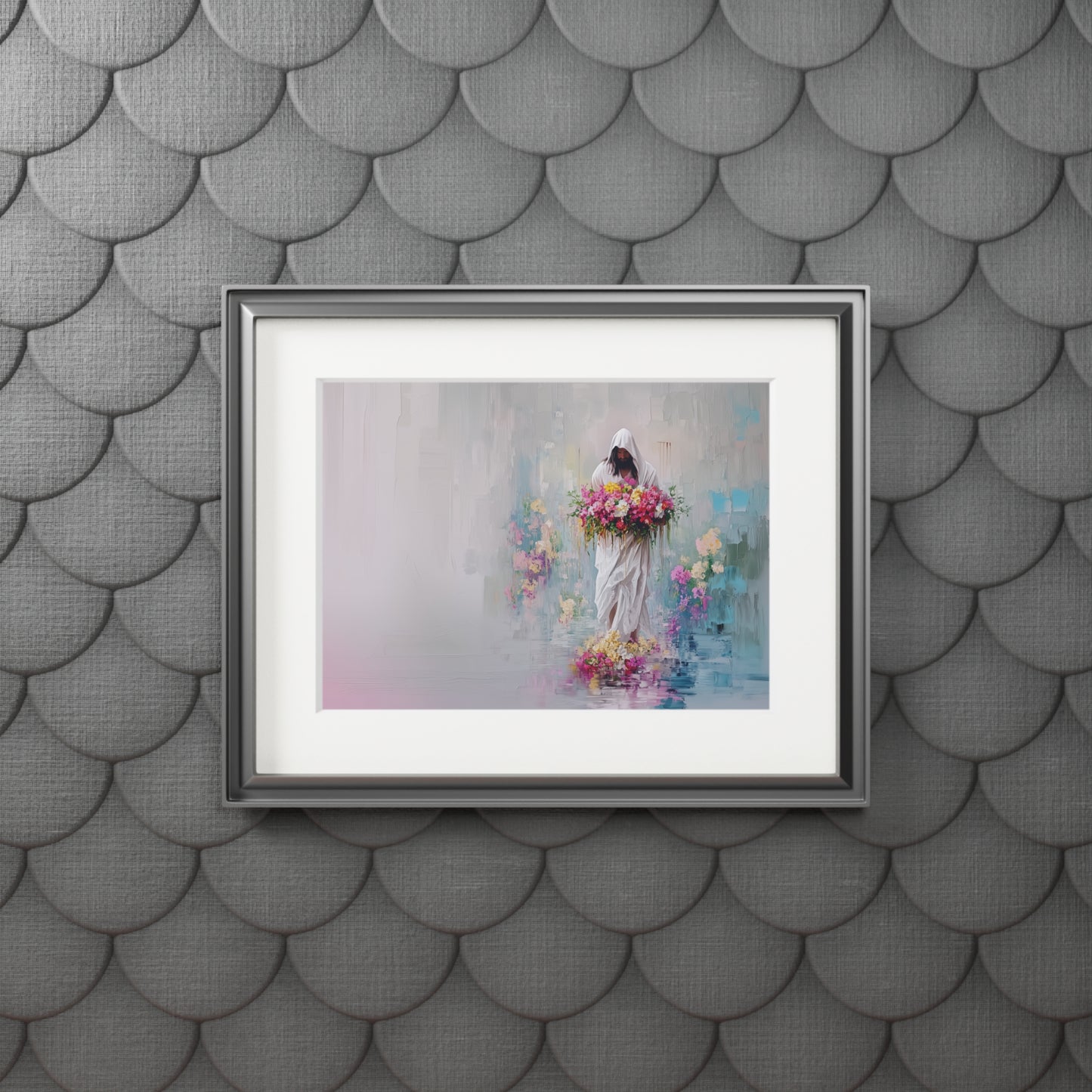 WALKING ON FLORAL WATERS Fine Art Prints (Passepartout Paper Frame)