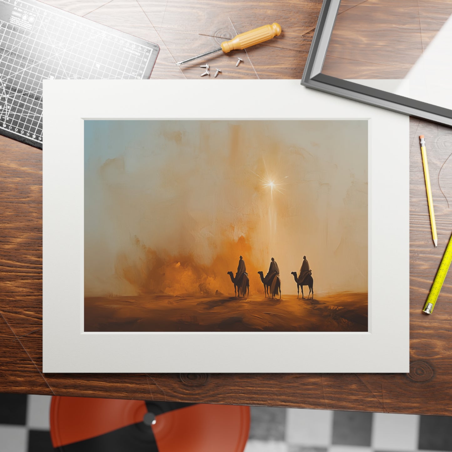 STAR OF BETHLEHEM Fine Art Print (Passepartout Paper Frame)
