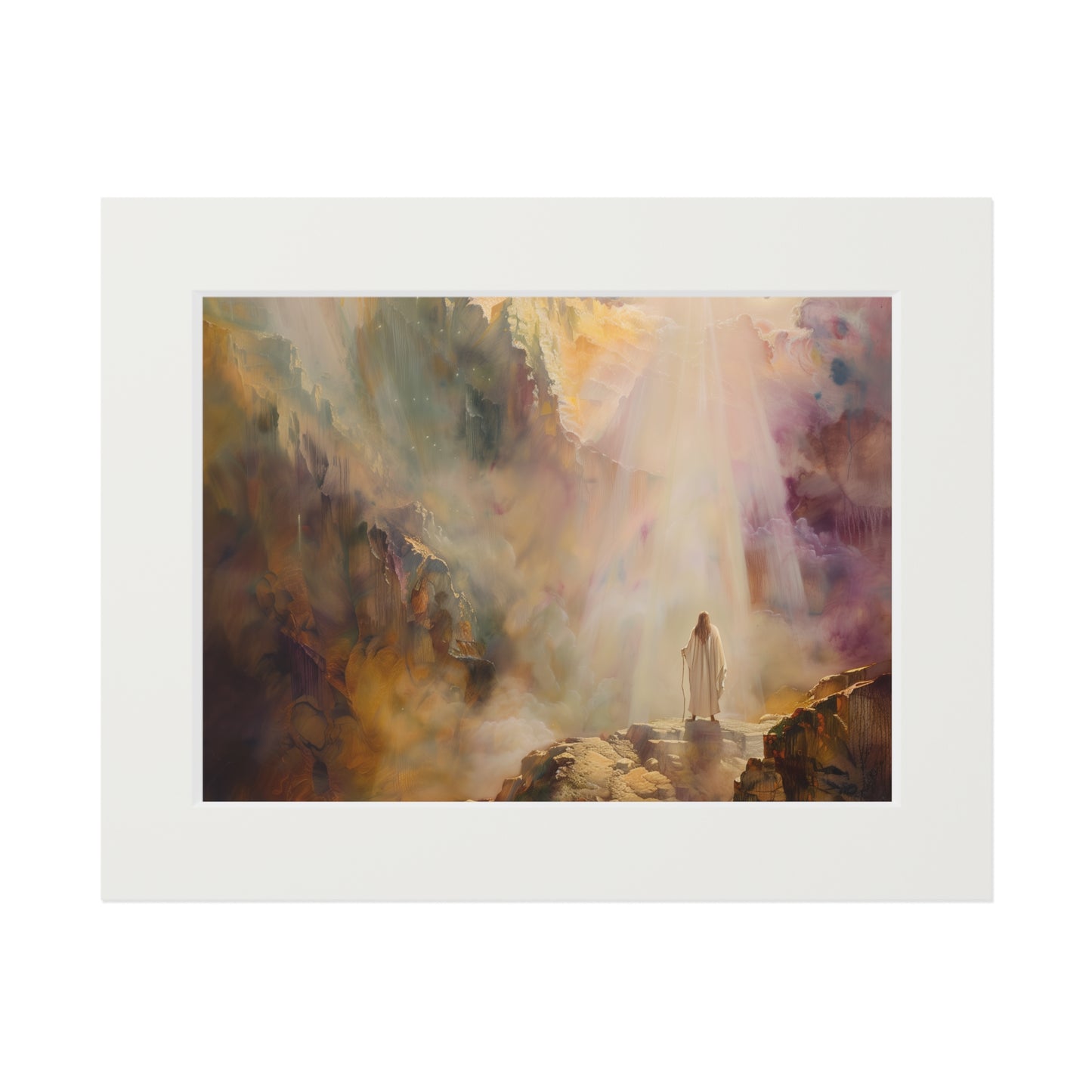 MOSES ON MOUNT SINAI Fine Art Prints (Passepartout Paper Frame)