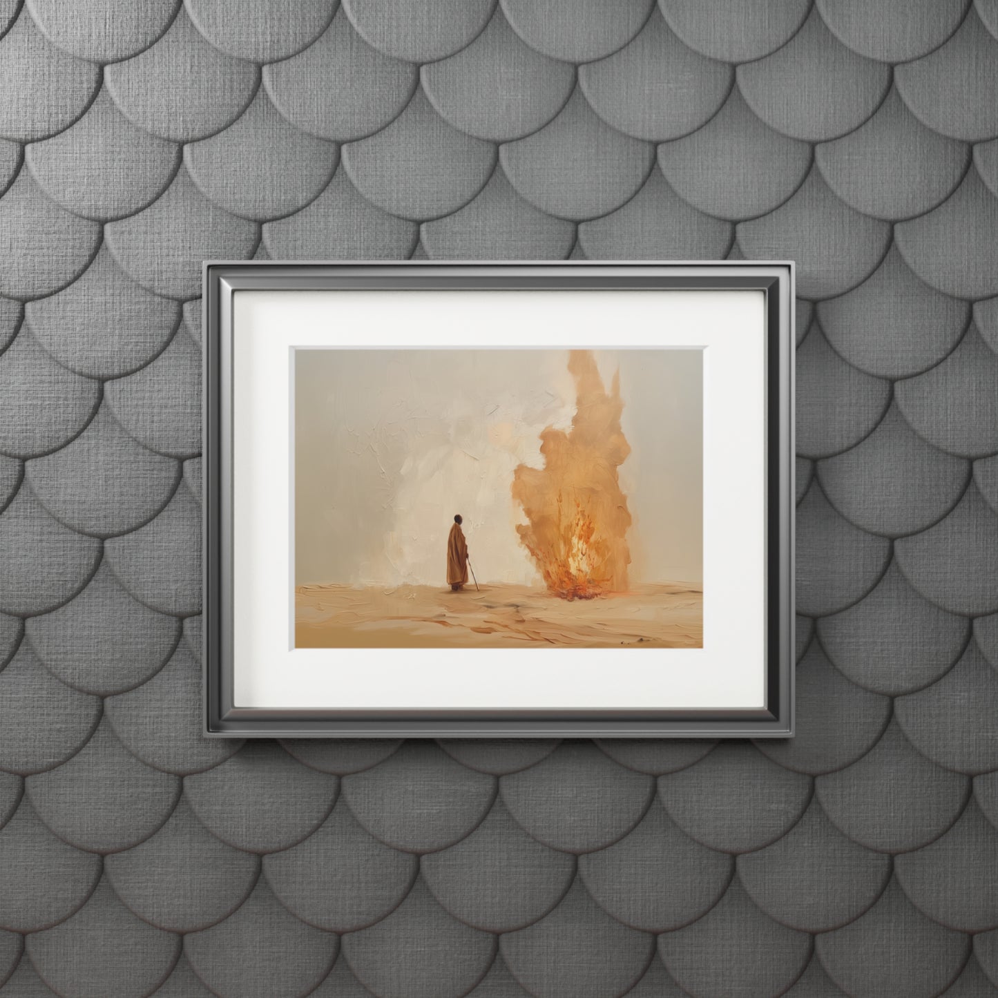 MOSES AND THE BURNING BUSH Fine Art Print (Passepartout Paper Frame)