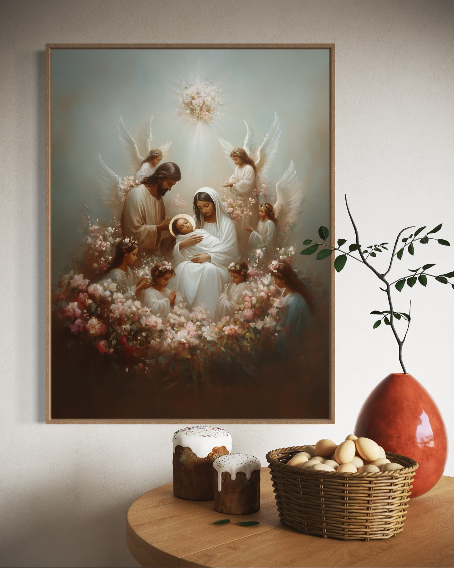 NATIVITY (Stretched Canvas Print + Floating Oak Frame)