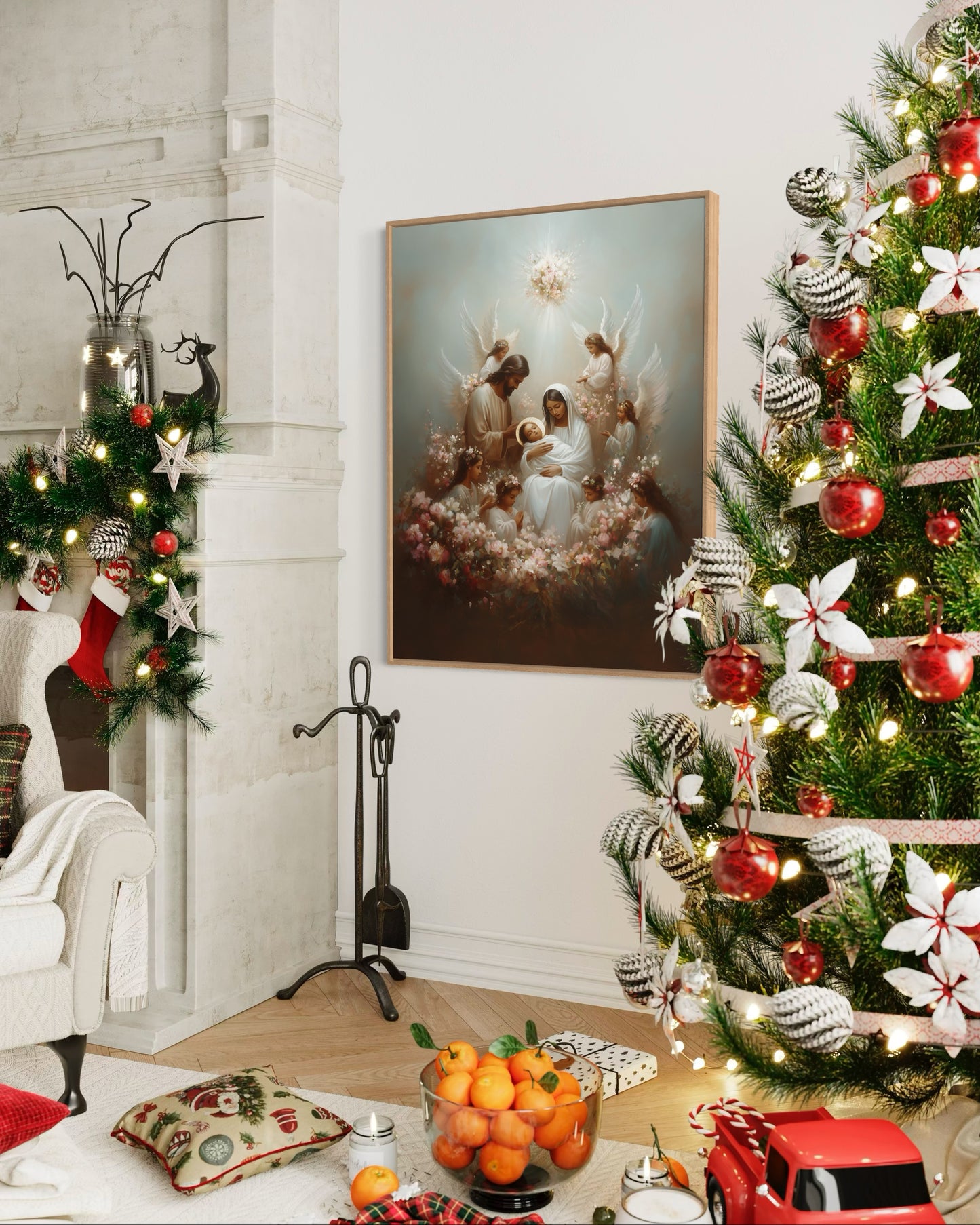 NATIVITY (Stretched Canvas Print + Floating Oak Frame)
