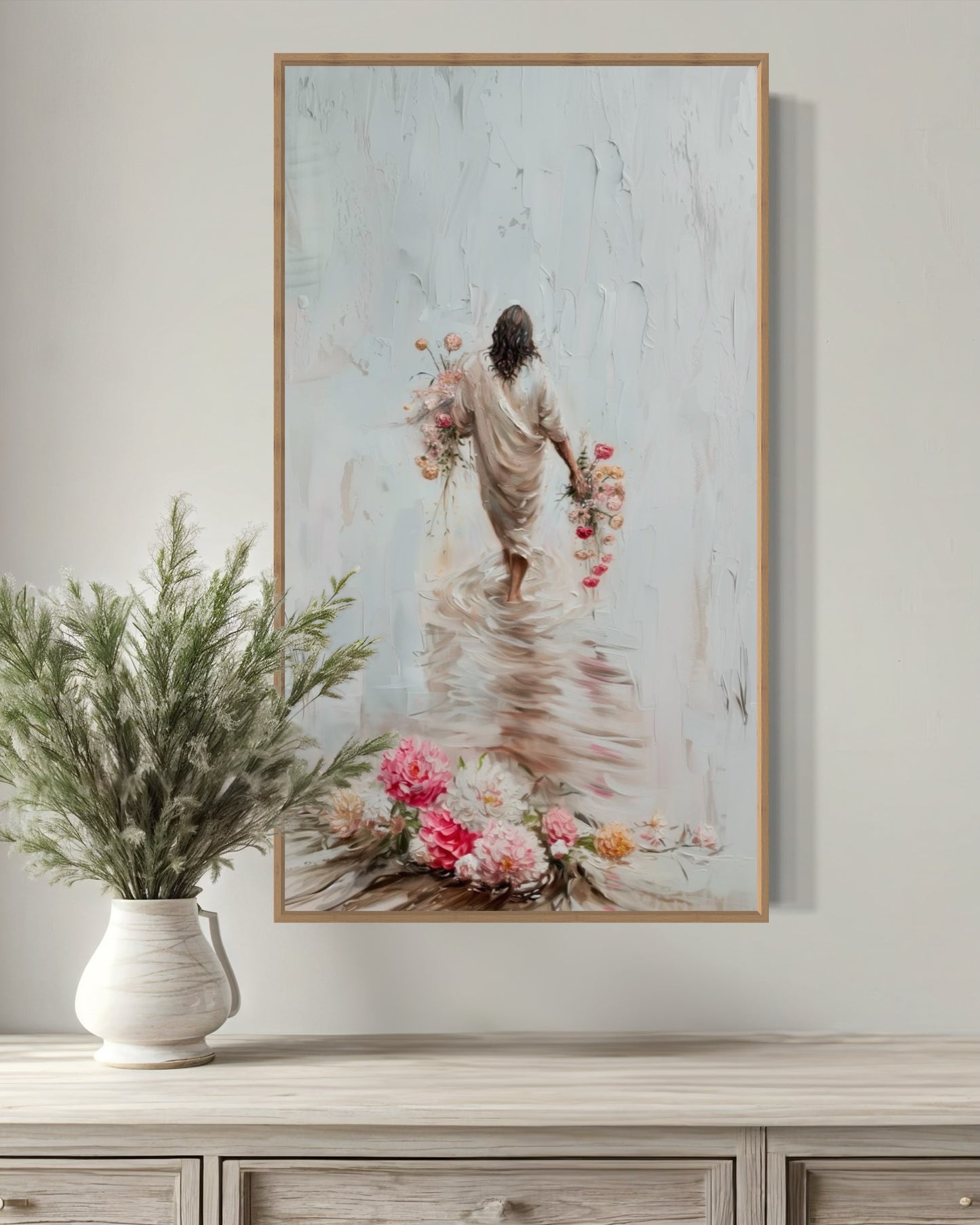 WALKING IN FAITH (Stretched Canvas Print + Floating Oak Frame)