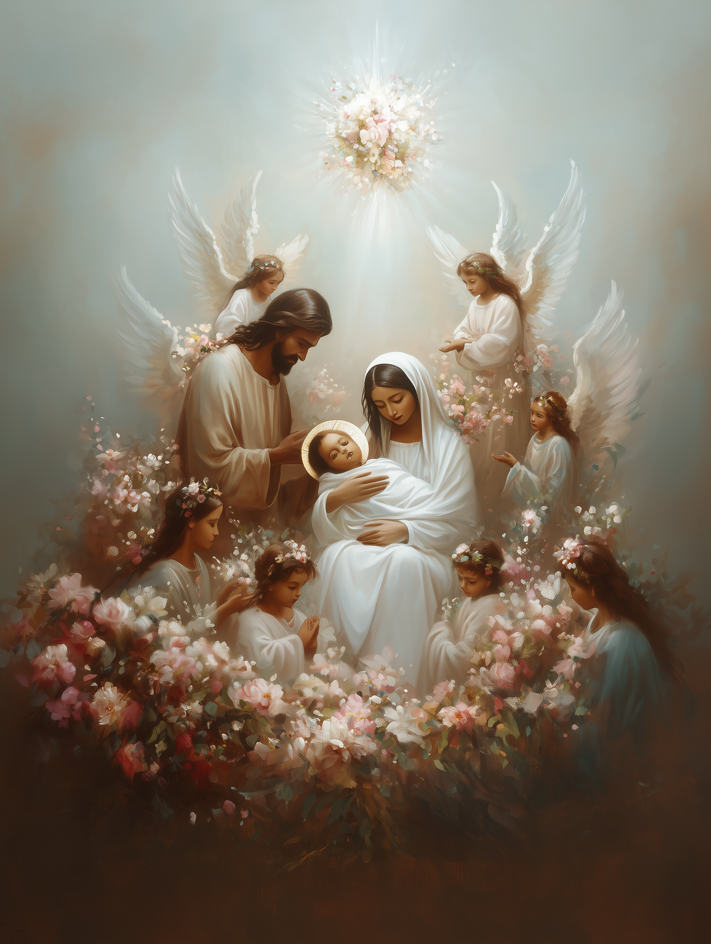 NATIVITY (Stretched Canvas Print + Floating Oak Frame)