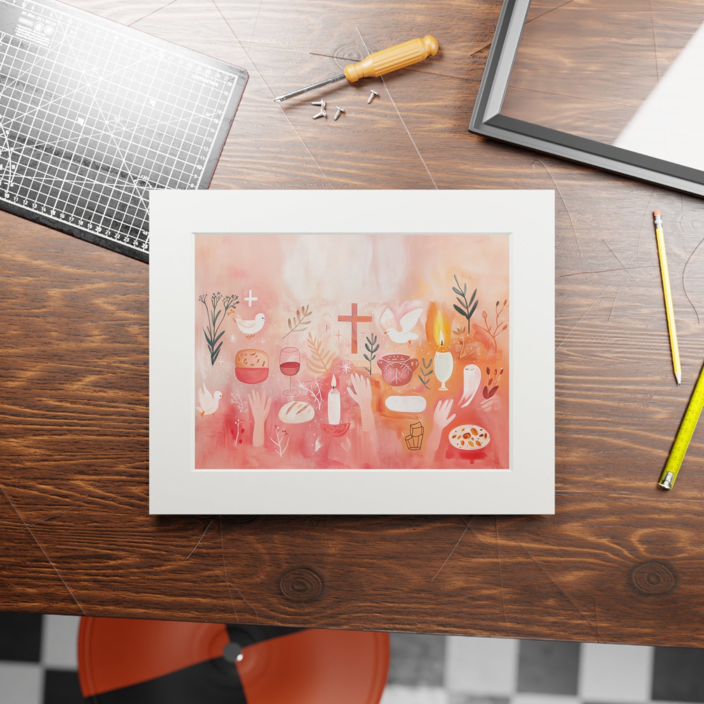 SYMBOLS OF LOVE Fine Art Print (Passepartout Paper Frame)