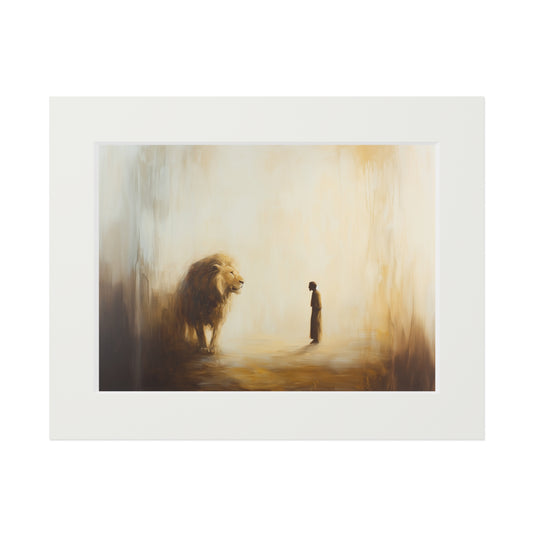 DANIEL AND THE LION Fine Art Prints (Passepartout Paper Frame)