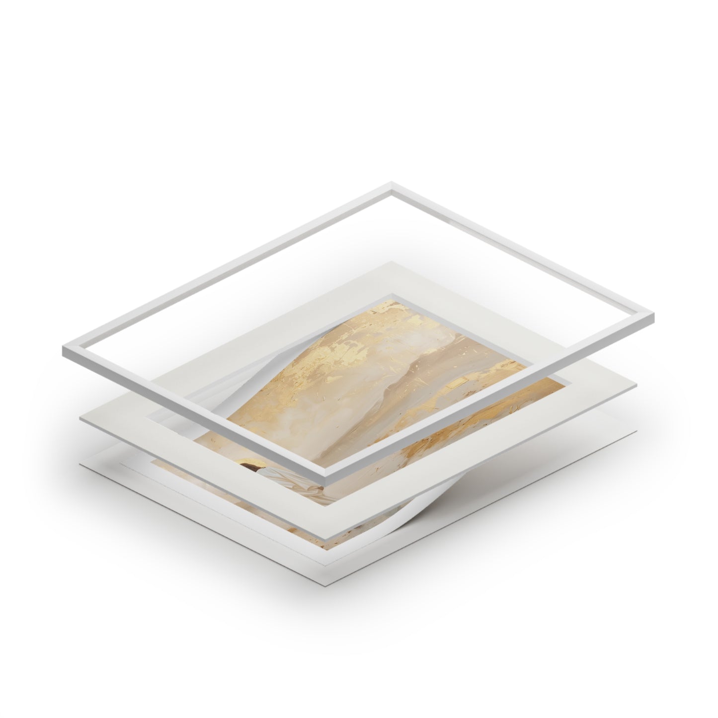 JESUS IN THE DESERT Fine Art Prints (Passepartout Paper Frame)