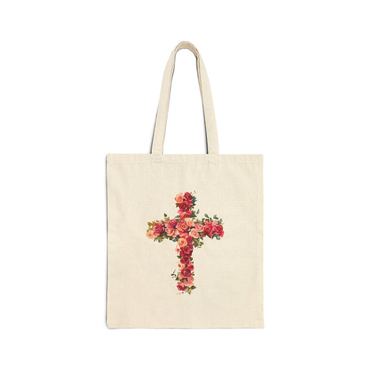 ROSE CROSS Cotton Canvas Tote Bag