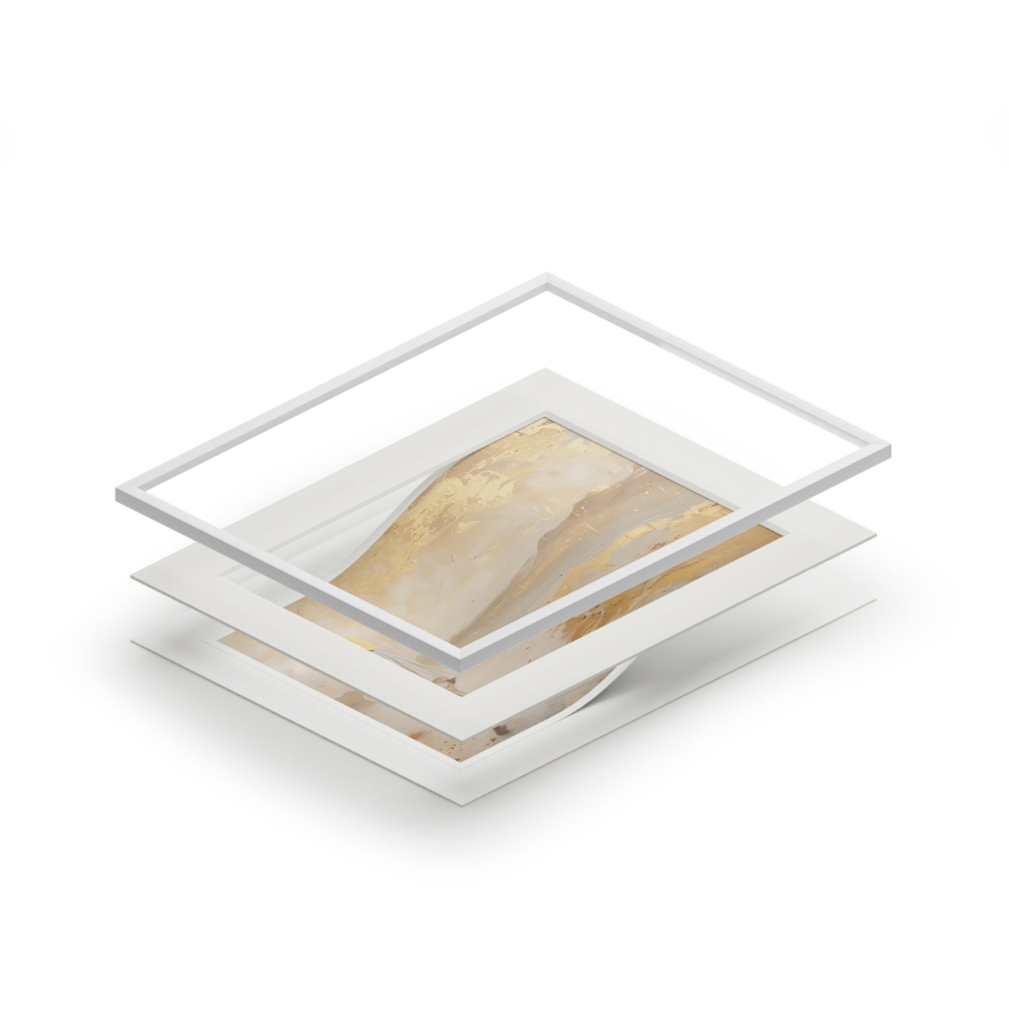 JESUS IN THE DESERT Fine Art Prints (Passepartout Paper Frame)