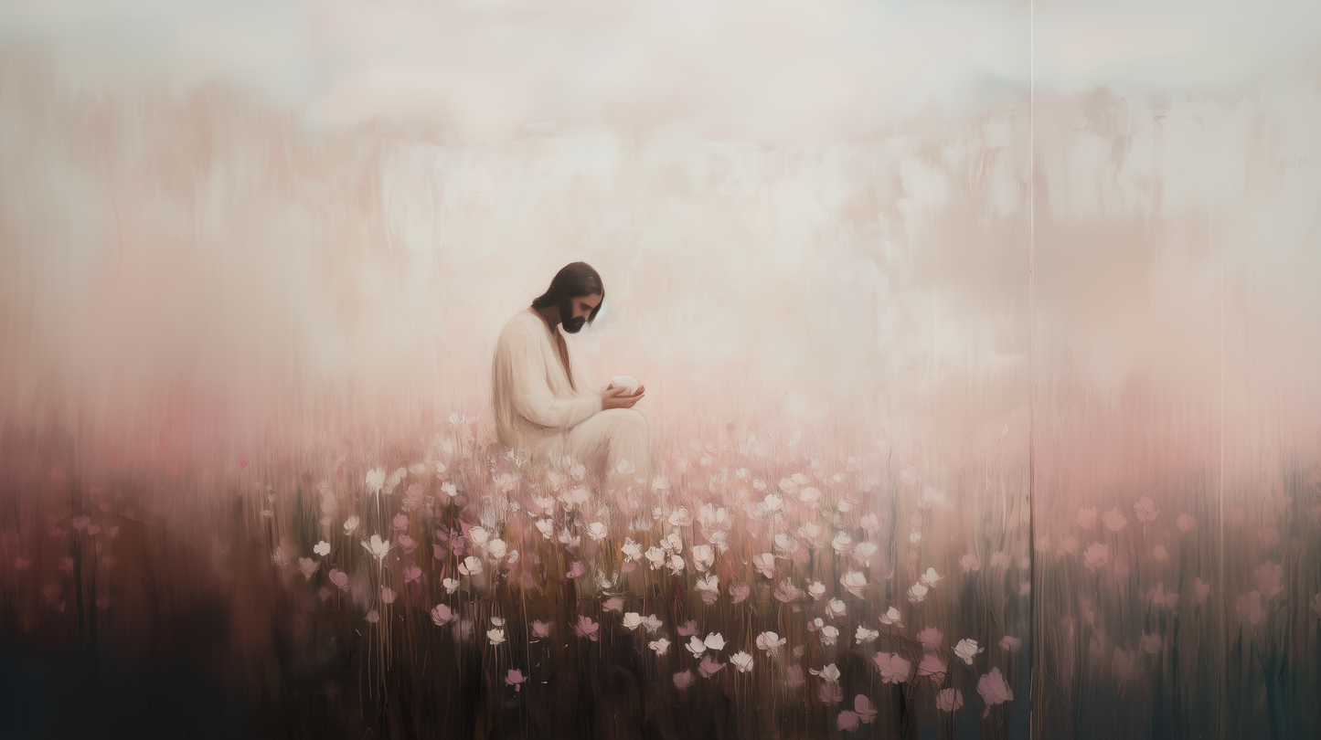 CONSIDER THE LILLIES (Stretched Canvas Print + Floating Oak Frame)