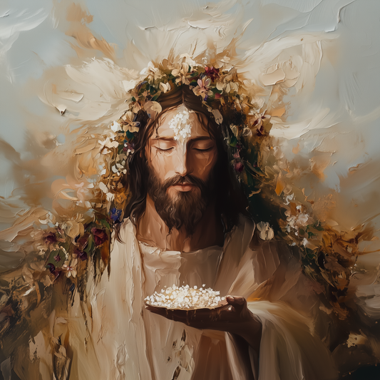 THE BREAD OF LIFE (Stretched Canvas Print + Floating Oak Frame)