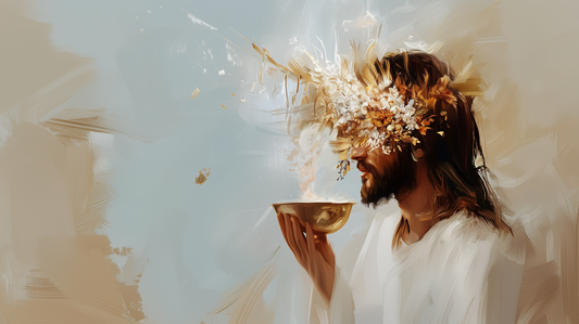 EVERLASTING CUP OF LIFE (Stretched Canvas Print + Floating Oak Frame)
