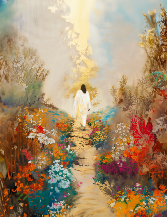 THE ROAD TO COMPASSION (Stretched Canvas Print + Floating Oak Frame)